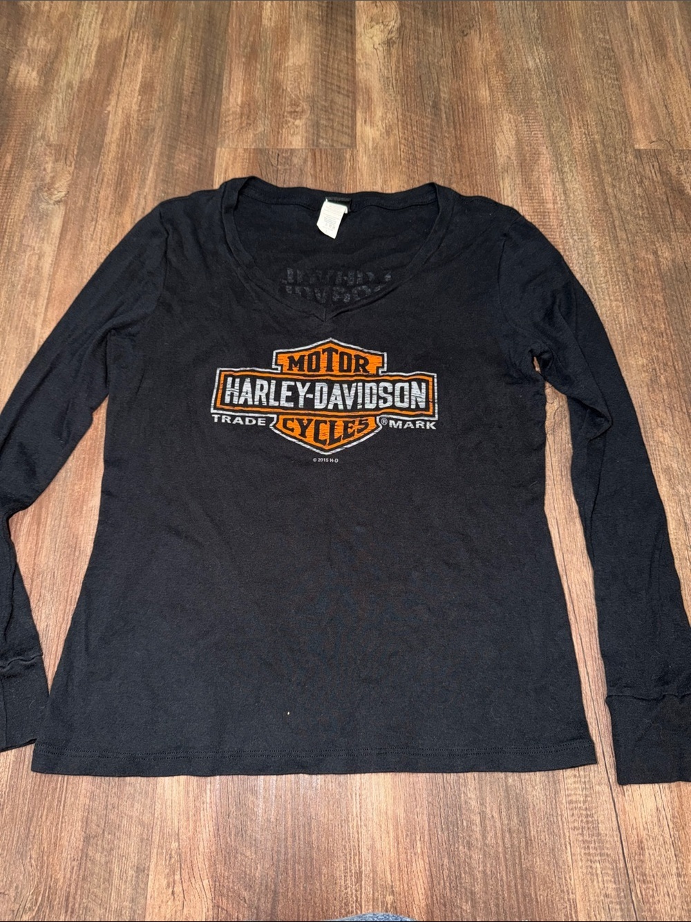 Harley Davidson Women's Vneck Pullover Henley Logo Louisville size L